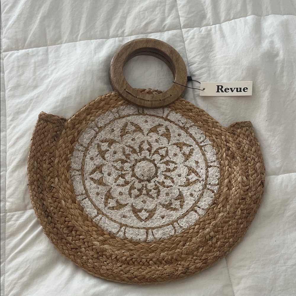 NWT Revue Tan Woven Handbag